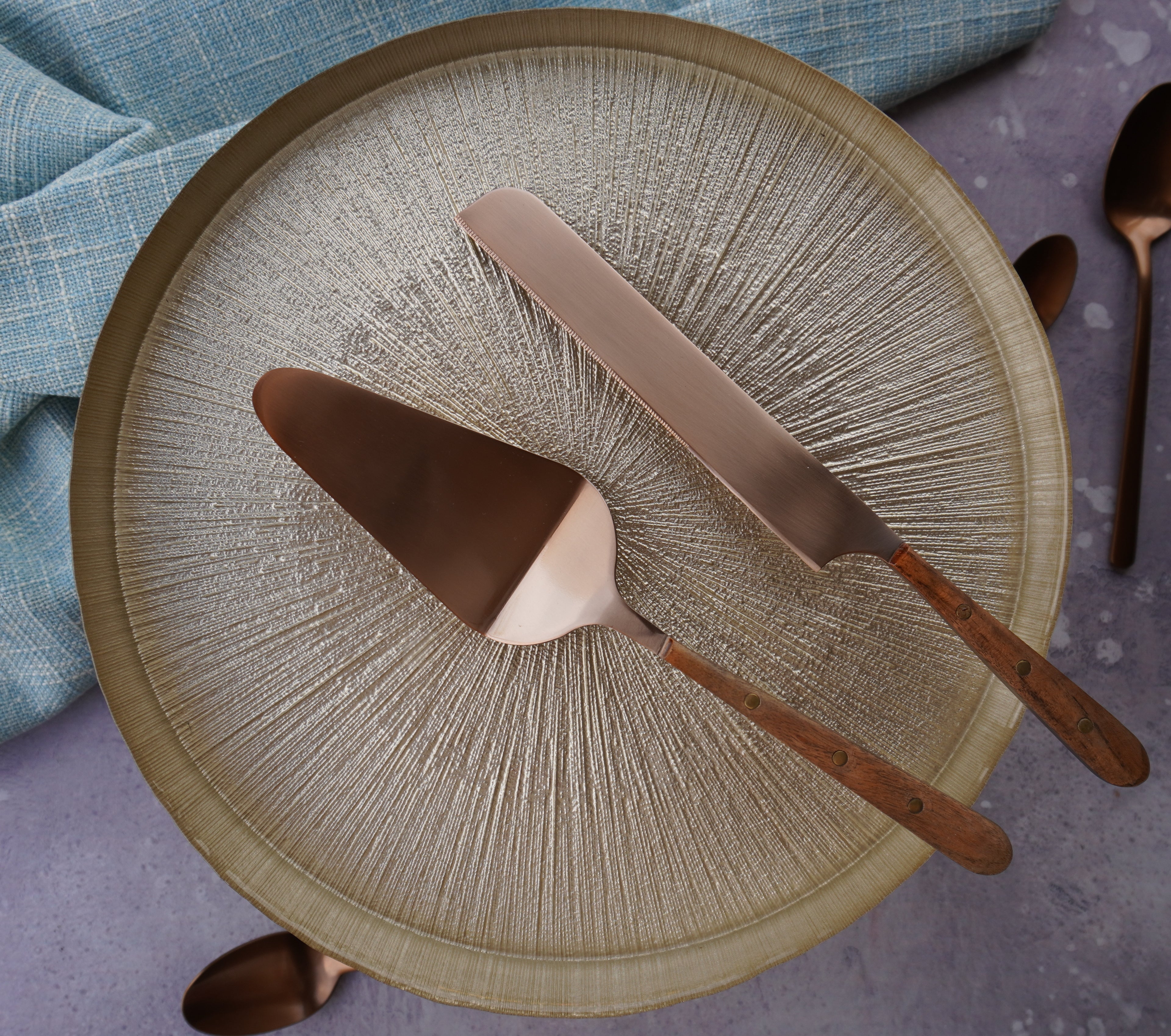 Wooden Handle Cake Carving Set